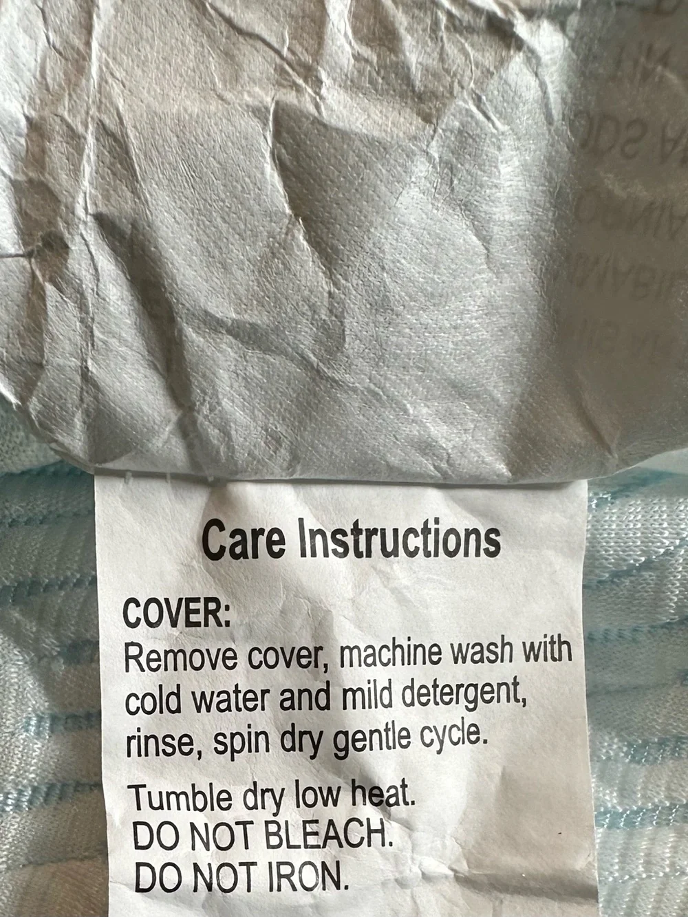 Mint green and light blue Twin XL comforter, mattress cover and fitted sheet